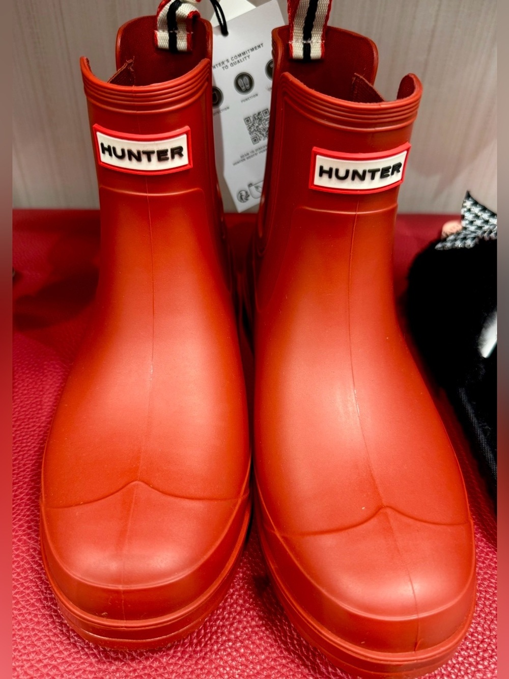 Size 10!❤️ Hunter Red Ankle Boots – New With Tags